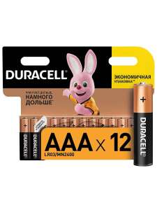 Батарейки мизинчиковые Duracell AAA R03 12 шт