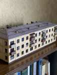 ХРУЩЁВКА. Модель панельного многоквартирного дома из картона. Масштаб 1/87