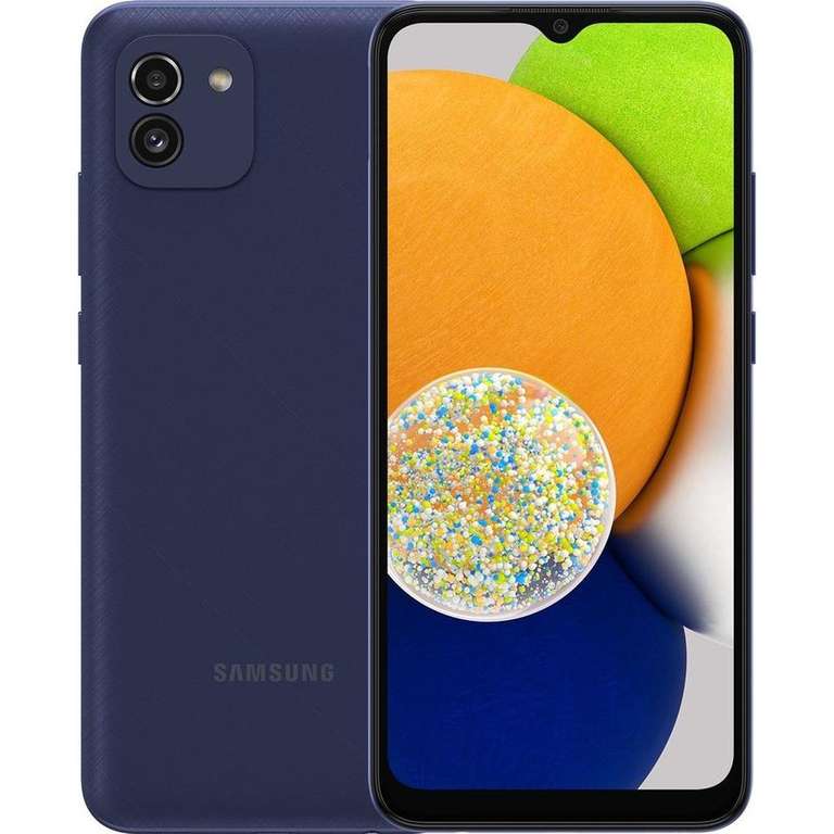 Смартфон Samsung Galaxy A03 3/32GB Синий + возврат 1248 бонусов