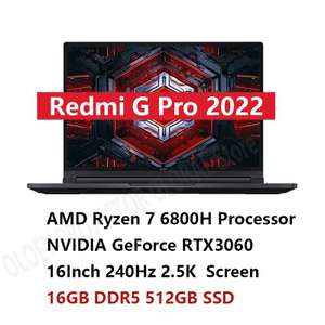 Ноутбук Xiaomi Redmi G Pro 2022 16,1'' AMD R7 6800H Geforce RTX 3060 16 Гб ОЗУ 512 ГБ SSD (+ Ozon Global в описании)