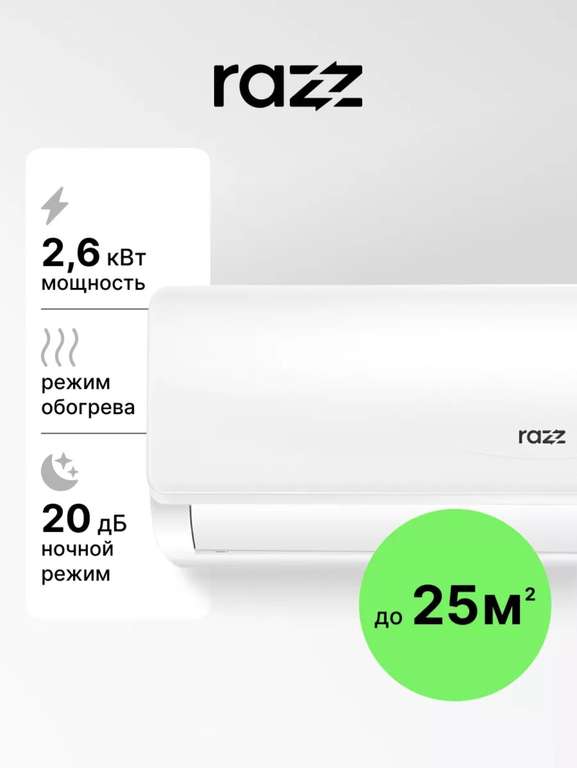 Сплит система RAZZ AMC09 (9000 BTU, до 25 кв. м) с WB кошельком