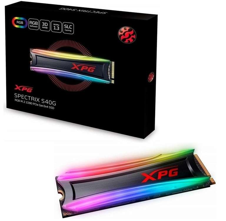 2 ТБ Внутренний SSD диск ADATA XPG SPECTRIX S40G RGB M.2 PCI-E 3.0 (AS40G-2TT-C) (по Озон карте)