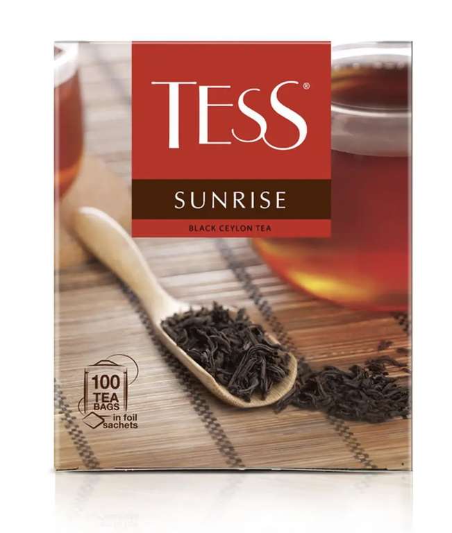 Чай черный TESS Sunrise. в пакетиках, 100 шт