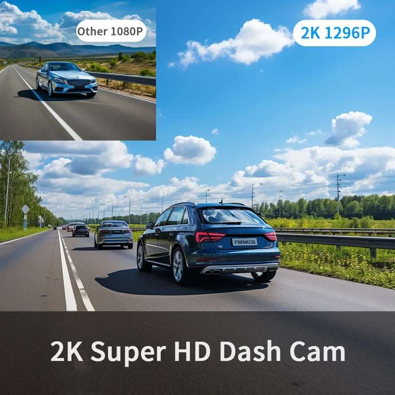 Автомобильный видеорегистратор KAWA Dash Cam D5 - 2K, Wi-Fi, WDR, 360 °, G-датчик