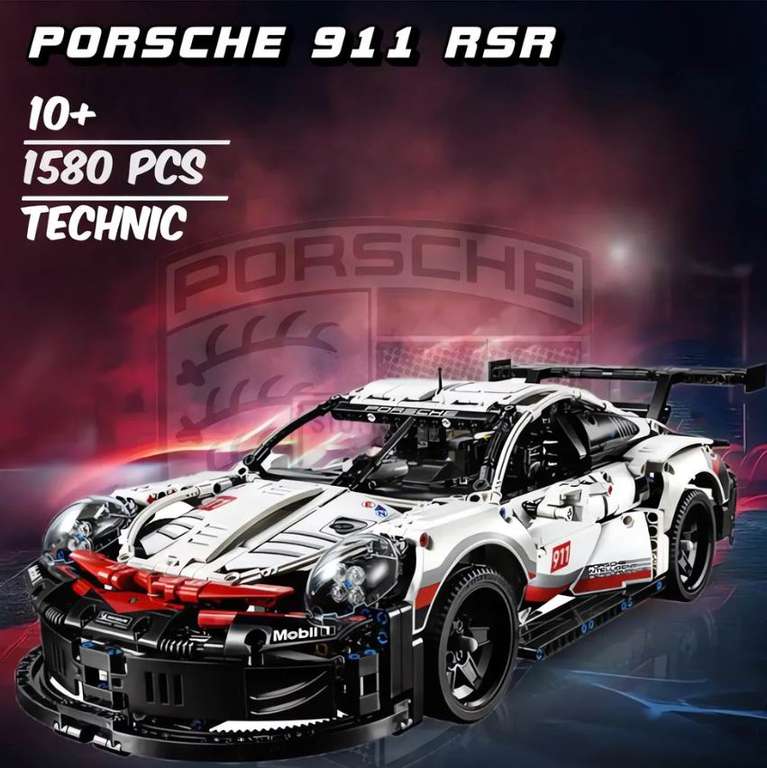 Конструктор Техник набор "Porsche 911 RSR" 1580 деталей (с картой OZON)