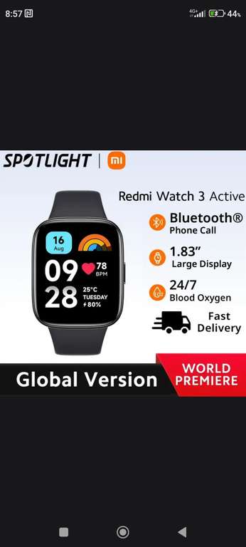 Смарт-часы Xiaomi redmi 3 active (глобал)