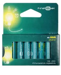 Батарейка щелочная FinePower AAА 16 штук