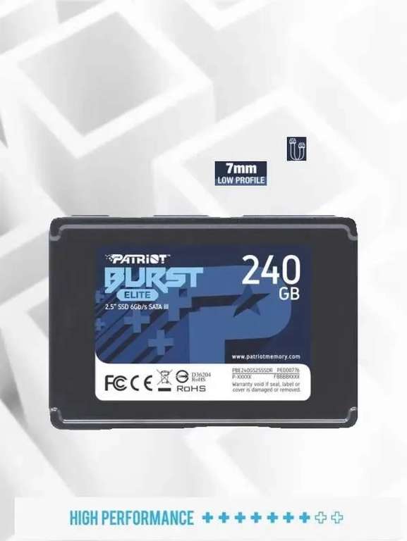 Внутренний SSD-диск Patriot Memory 240 ГБ Burst Elite 2.5" SATA3