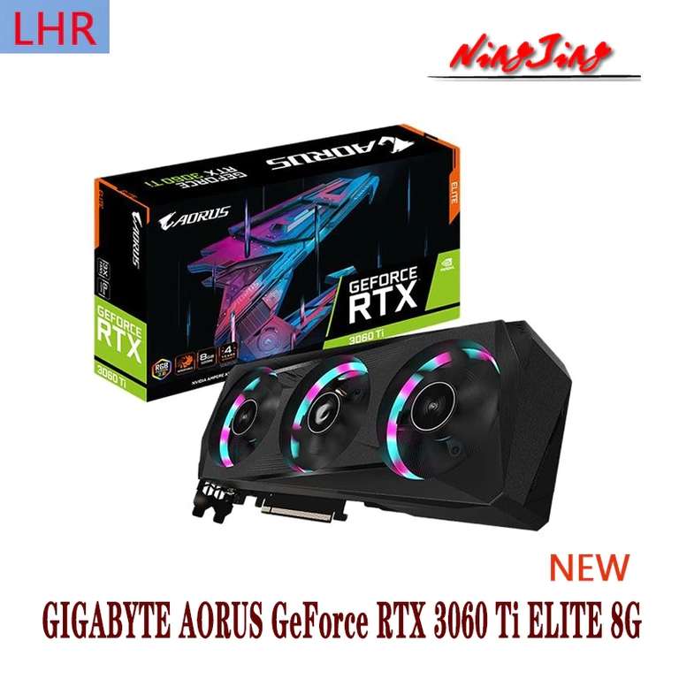 Видеокарта GIGABYTE AORUS GeForce RTX3060 Ti ELITE 8G RTX 3060TI новый (76500₽ через QIWI)