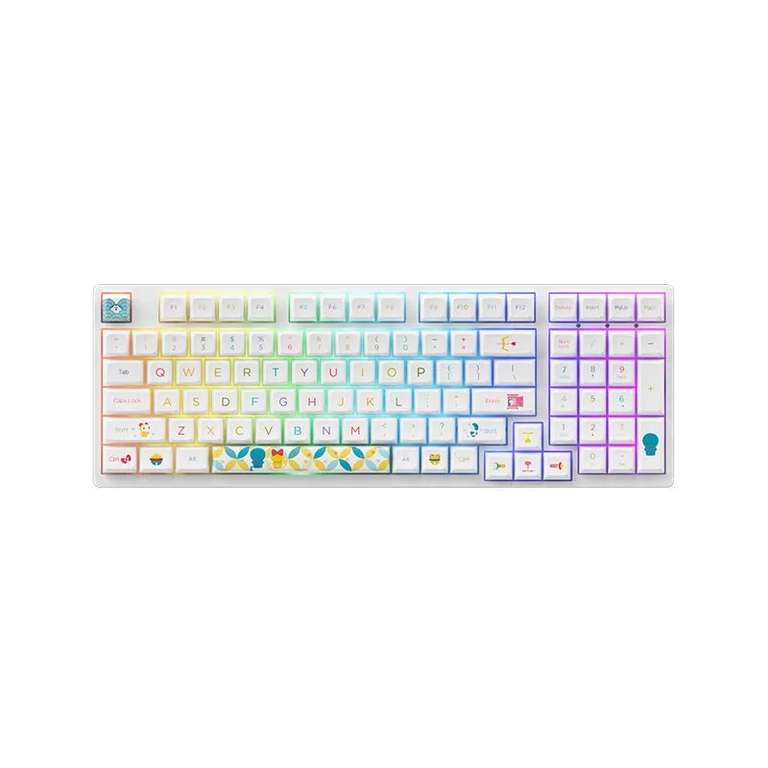 Игровая клавиатура беспроводная AKKO 3098B Doraemon Rainbow, (CS Jelly Pink), белый