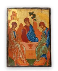 Икона Святой Троицы / Икона ручной работы на дереве / Греция