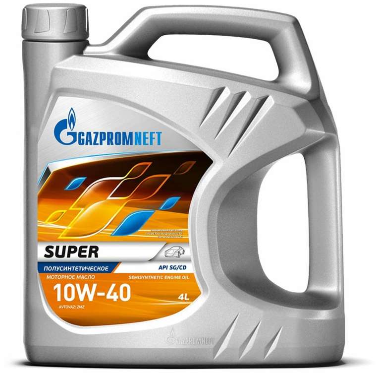 Полусинтетическое моторное масло Газпромнефть Super 10W-40, 4 л