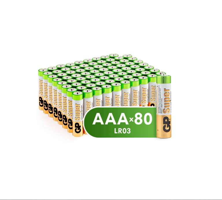 Батарейка GP Super AAA (LR03) 80 шт 1 539 ₽ + кэшбек 462 бонуса