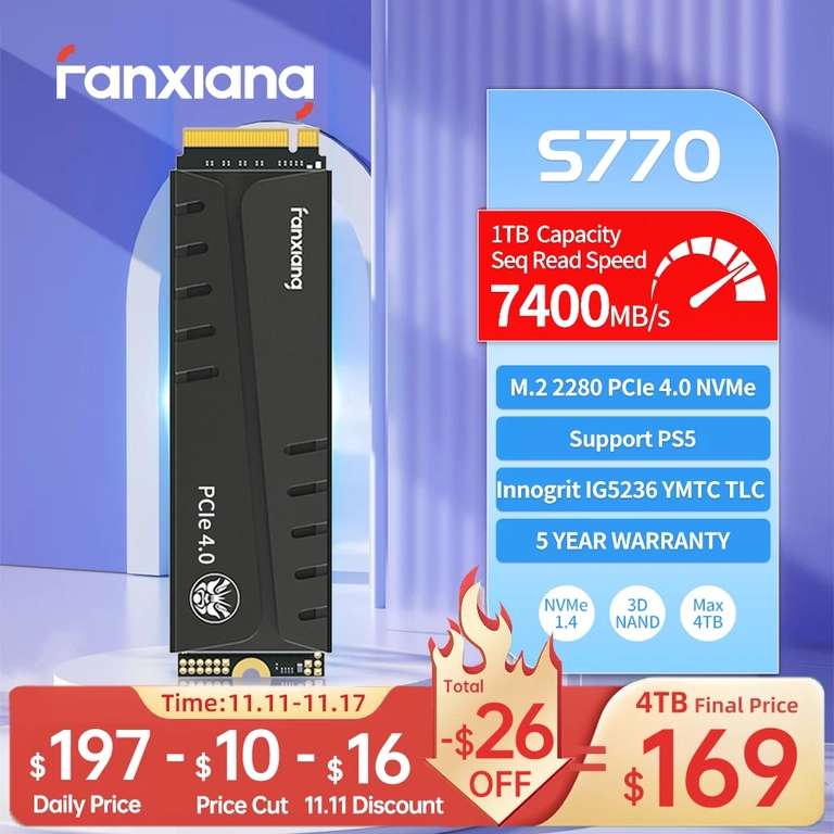 [11.11] SSD Fanxiang S770 4TB (PCIE4.0, NVME)