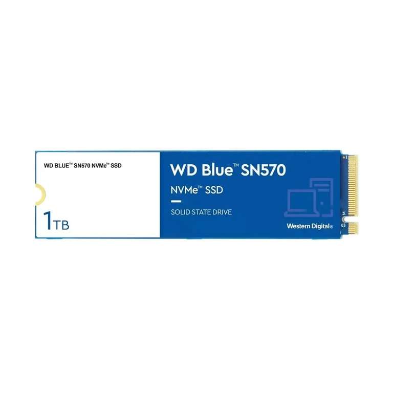 1 ТБ Внутренний SSD диск Western Digital Blue SN570 (3500 / 3000 MBs, 3D NAND) цена при оплате Ozon Картой