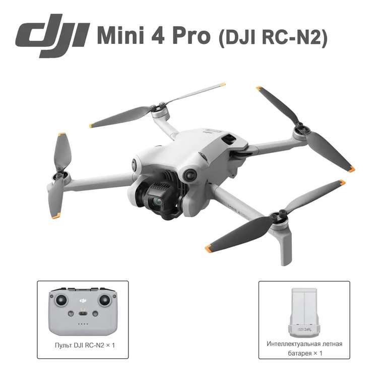 Квадрокоптер DJI Mini 4 Pro (DJI RC-N2), с картой OZON