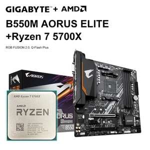 Комплект: материнская плата GIGABYTE B550M AORUS ELITE + процессор AMD Ryzen 7 5700X