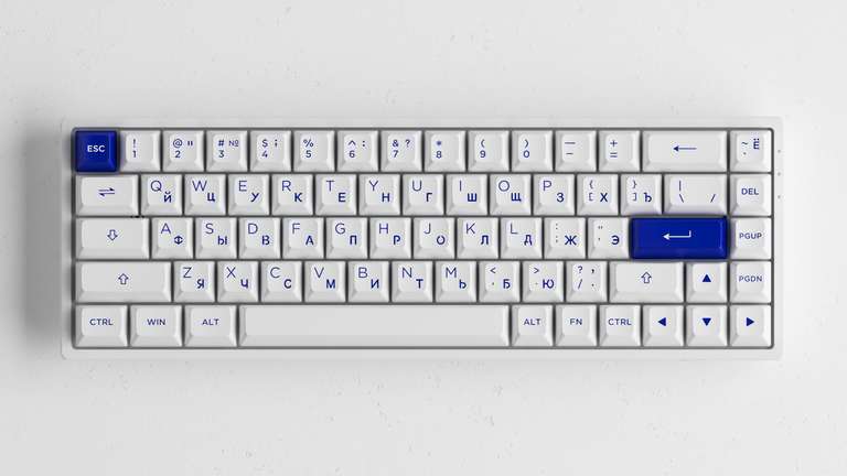Механическая клавиатура AKKO 3068B Plus White&Blue CS Jelly Pink