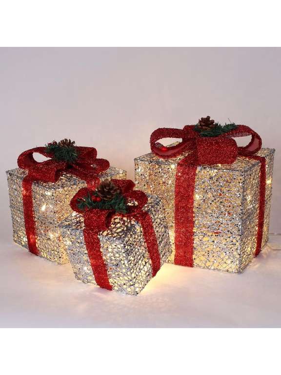 Новогодние подарочные коробки светящиеся светодиодные Абелия