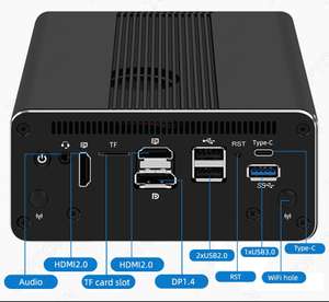 Мини ПК Topton X8 (i3 1215u, ×4 LAN 2.5Gbps, ×2 SFP 10Gbps, ×2 USB 2.0, ×1 USB 3.0, ×1 USB-C, ×1 HDMI, ×1 DP)