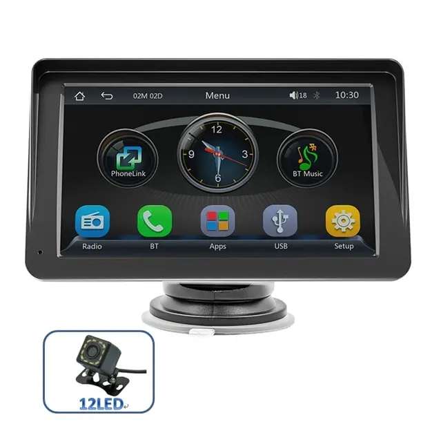 7" автомобильный мультимедийный плеер B5300 12LED (Apple Carplay, Android Auto, BT 5.0, WiFi 2,4G/5G)