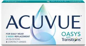 Линзы Acuvue Oasys with Transitions, 6 шт., например, R 8,4, D -3,5.