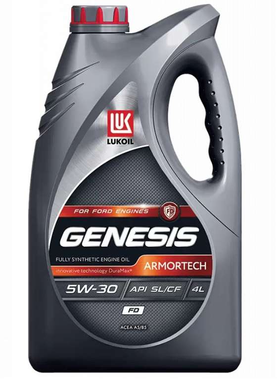 Моторное масло LUKOIL Genesis Armortech FD, 5W-30, 4л, синтетическое (+бонусы)
