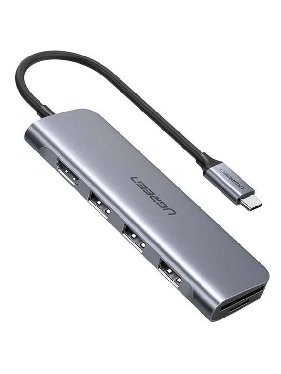 Концентратор, хаб Ugreen USB-C to 3 Ports USB3.0-A Hub + HDMI + TF/SD