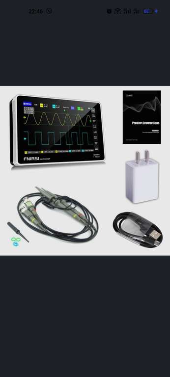 Цифровой планшетный осциллограф FNIRSI-1013D, двухканальный (из-за рубежа, при оплате картой OZON)