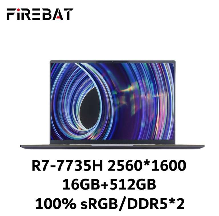 Ноутбук FIREBAT U6 (16", R7-7735H, 16 ГБ, 512 ГБ)