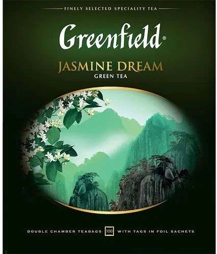 [МСК, СПб, возм. и др.] Чай в пакетиках зеленый Greenfield Jasmine Dream, ароматизированный, 100 шт (203₽, при оплате OZON Card)