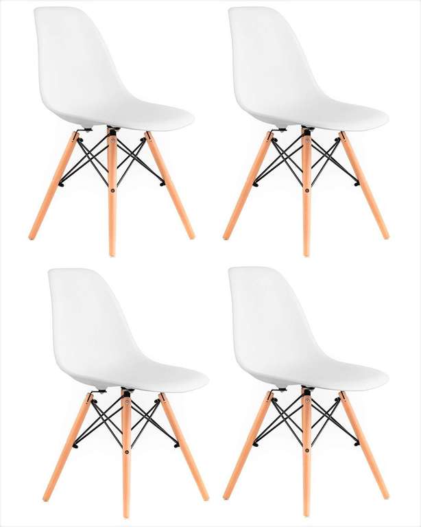 Комплект стульев Stool Group DSW Style, белый, 4 шт (1248₽ за 1 стул)