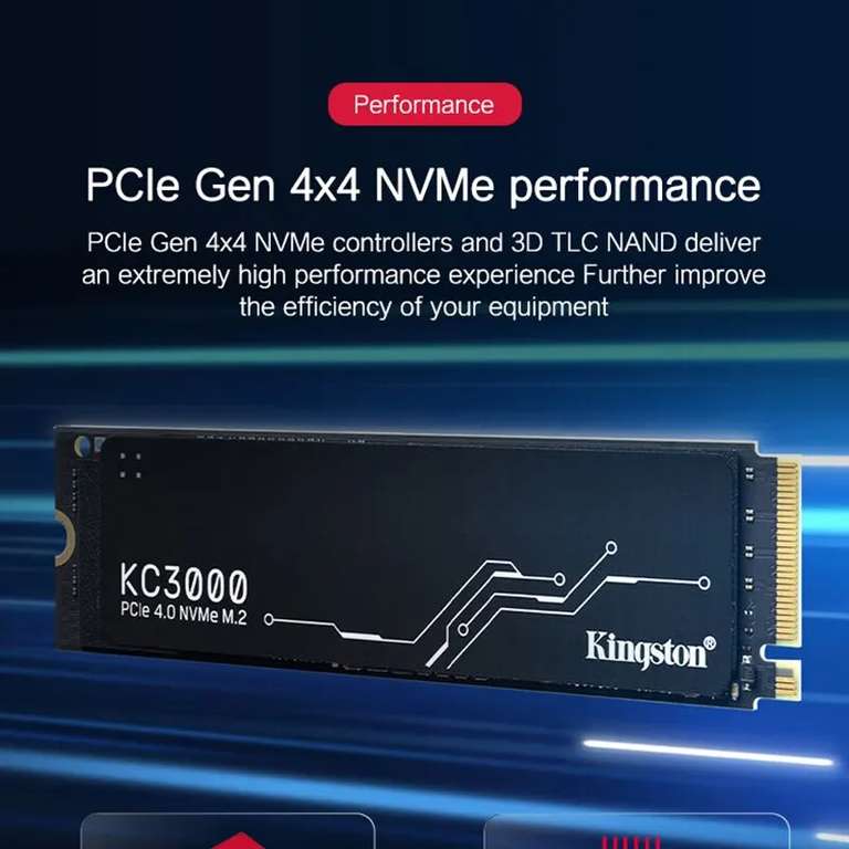 SSD Kingston M2 Nvme M.2 2280 PCIe 4,0 X4 KC3000 1024 ГБ