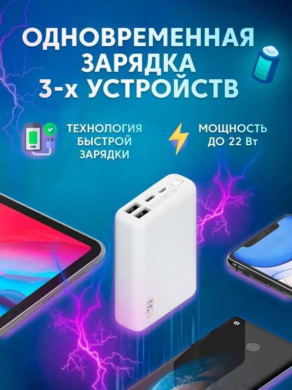 Внешний аккумулятор компактный ZMI (суббренд Xiaomi) 10000 мАч / 22,5 Вт (WB-кошелек)