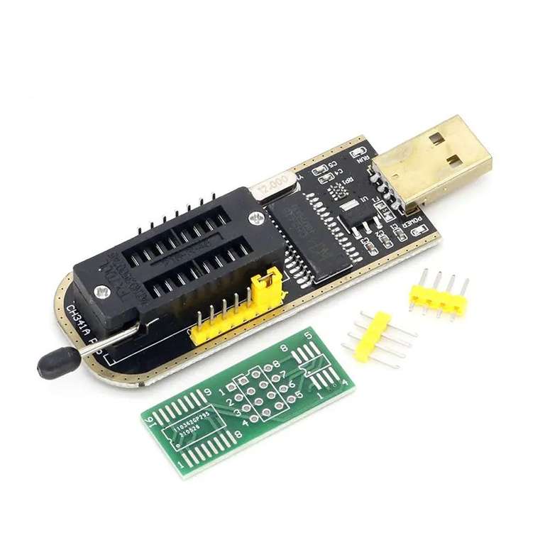 USB-программатор с флэш-BIOS CH341-A 24 25 серий EEPROM + зажим SOIC8 SOP8 для проверки EEPROM 93CXX / 25CXX / 24CXX