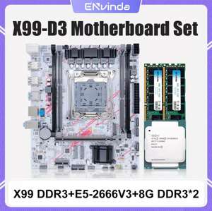 Комплект Xeon на материнской плате X99 сокет 2011-3 с 16 Гб ОЗУ (цена с WB кошельком)