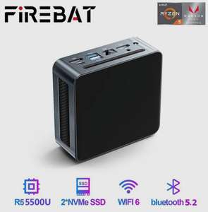 Мини-ПК FIREBAT MN56 Ryzen 5 5500U/Vega 7/16 ГБ/512 ГБ/WiFi 6/BT 5.2 (с ozon картой, из-за рубежа)