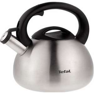Чайник Tefal для газовых плит, со свистком: объем 2.5 л, шлифованная нерж.сталь