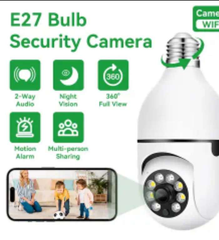 Камера видеонаблюдения с лампочками E27, комнатная беспроводная Wi-Fi камера