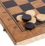 Шашки, шахматы нарды, деревянная настольная игра 3 в 1, размер доски 29х29 см