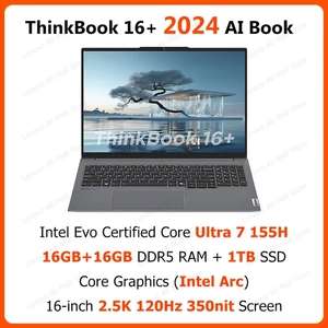 Ноутбук Lenovo ThinkBook 16 + 2024, процессор Intel Ultra 5 125H/7 155H RTX4050/RTX4060 16 Гб/32 ГБ 512 ГБ/1 ТБ SSD 16 дюймов 2,5 K 120 Гц