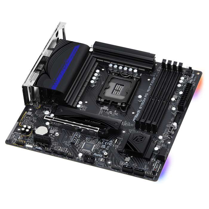 Материнская плата ASRock B760M PG RIPTIDE Разгон по шине, подойдет, например, для 12400F на 5ГГц и выше (перс. цена, может отличаться)