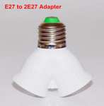 Патрон-разветвитель 2 в 1 для светодиодной лампы E27-2-E27, с винтом