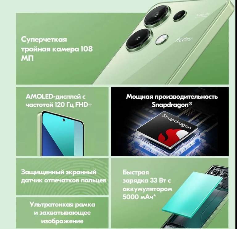 Смартфон Redmi Note 13 NFC 8/256 ГБ Глобальная версия (из-за рубежа)