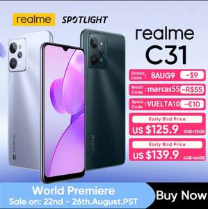 Смартфон Realme C31 6,5" Unisoc T612, 4/64Гб