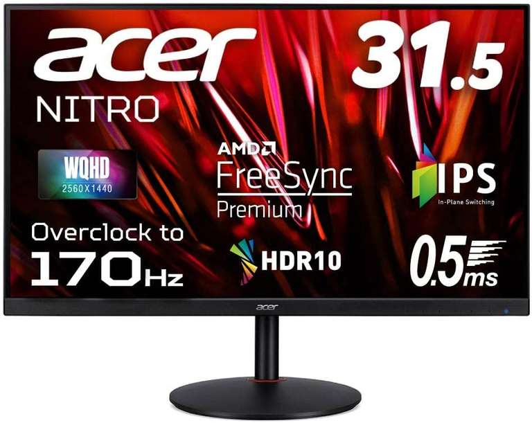 31.5" Монитор Acer Nitro XV320QULVbmiiphx 2560х1440,170Гц, IPS, 0.5мс черный