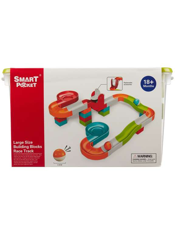 Развивающий конструктор для малышей в виде трека SMART POCKET Гоночный шар 52 эл.