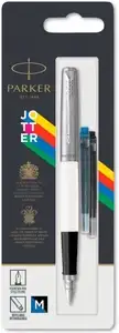 Ручка перьевая Parker Jotter Original F60 White CT, M, сталь нержавеющая (с картой OZON)