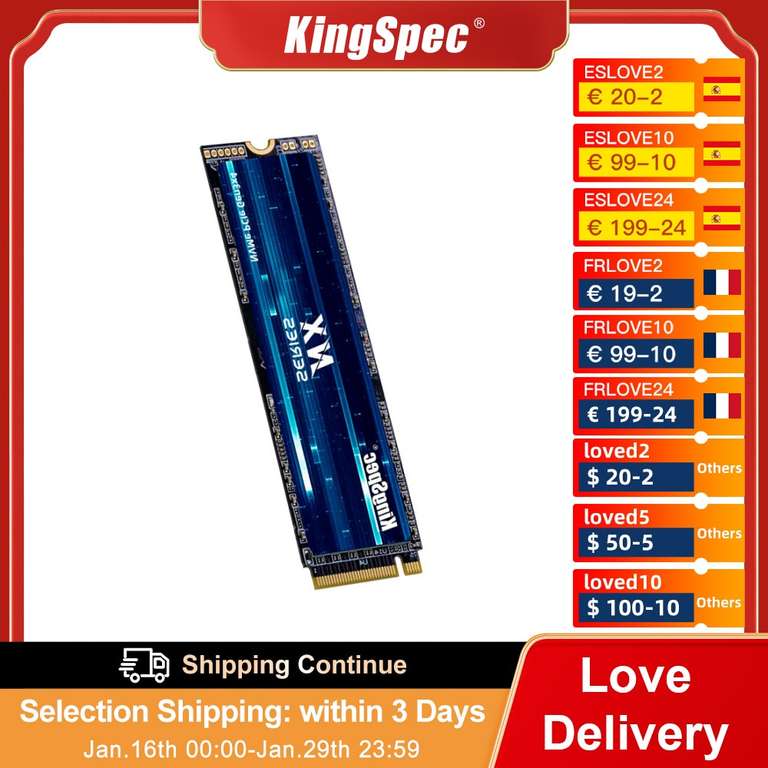 1 ТБ Внутренний SSD диск KingSpec SSD накопитель NX-1TB 1ТБ, M.2 2280, PCI-E 3.0, NVMe (NX-1TB)