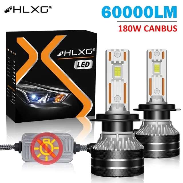 Автомобильные светодиодные лампы для фар Canbus H7, 6000 К, 2 шт